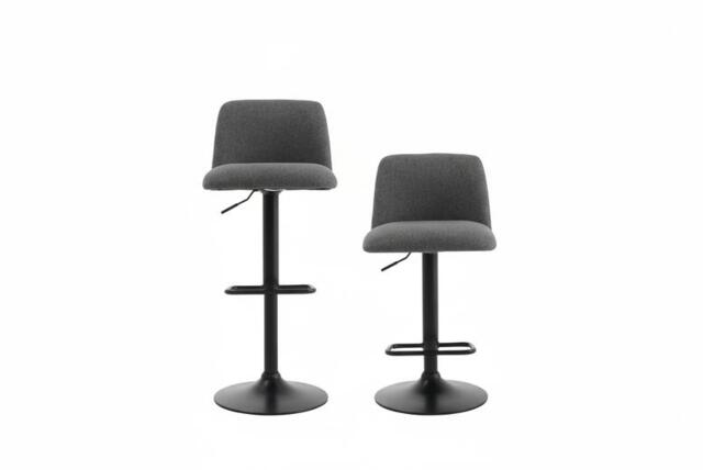 Set of 2 Modern Swivel Bar Stools with High Cushioned Backrest - image 1