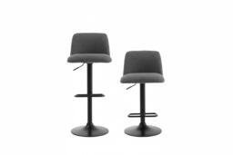 Set of 2 Modern Swivel Bar Stools with High Cushioned Backrest - thumbnail 1