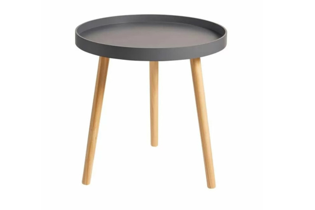 Marlow Scandi Tray Top Side Table - Compact MDF & Pine Coffee Table, Black/Grey/White, Space-Saving Living Room Furniture - image 1