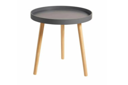 Marlow Scandi Tray Top Side Table - Compact MDF & Pine Coffee Table, Black/Grey/White, Space-Saving Living Room Furniture