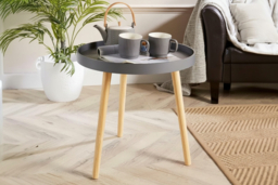 Marlow Scandi Tray Top Side Table - Compact MDF & Pine Coffee Table, Black/Grey/White, Space-Saving Living Room Furniture - thumbnail 6