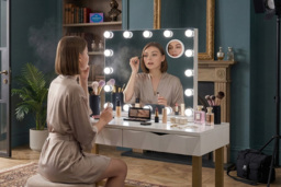 Rectangle Hollywood LED Vanity Mirror with 16 Bulbs - thumbnail 2