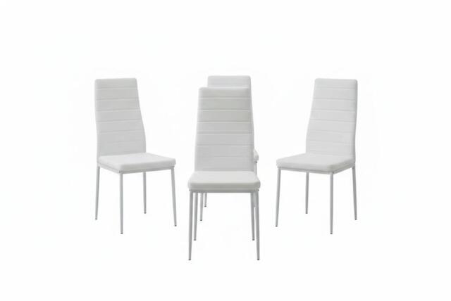 Set of 4 Faux Leather High-Back Dining Chairs - image 1