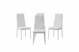 Set of 4 Faux Leather High-Back Dining Chairs - thumbnail 5