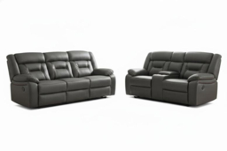 Miami Grey Leather Sofa Set - Contemporary 3+2 Electric Recliner - thumbnail 4