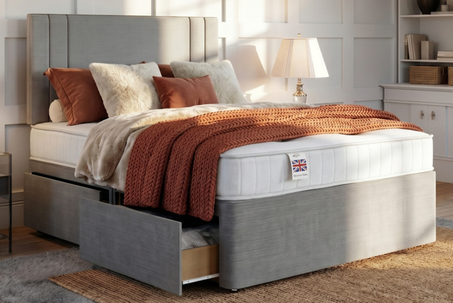 PRICE DROP! Rome Divan Bed with Mattress - 6 Sizes, 7 Colours & Storage Options - image 1