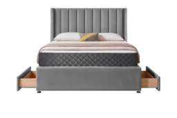 PRICE DROP! Light Grey Plush Divan Bed with Storage & Orthopaedic Mattress - thumbnail 7