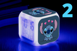 Lilo & Stitch  LED Digital Table Clock - 9 Designs, Multi-Colour Mood Light, Compact Plastic, Modern Kids Room Decor - thumbnail 8