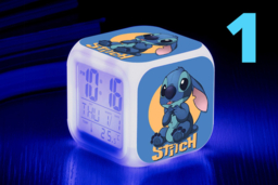 Lilo & Stitch  LED Digital Table Clock - 9 Designs, Multi-Colour Mood Light, Compact Plastic, Modern Kids Room Decor - thumbnail 7