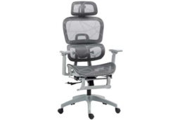 Ergonomic Grey Mesh Reclining Office Chair with Adjustable Footrest, Lumbar Support & 3D Armrests - 120kg Capacity - thumbnail 5