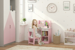 Children's Ergonomic Study Desk & Chair Set - MDF, Rounded Edges, Adjustable, Ages 5-8, Compact Kids Seating - thumbnail 6