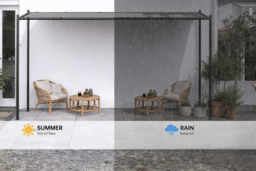 PRICE DROP! 8FT x 8FT Slanted Pergola with Retractable Canopy & Steel Frame - thumbnail 8