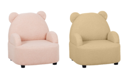 Kids' Bear Shaped Boucle Armchair - Soft Teddy Fleece, Sturdy, Toddler Size, Bedroom Accent - thumbnail 7