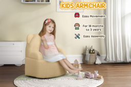 Kids' Bear Shaped Boucle Armchair - Soft Teddy Fleece, Sturdy, Toddler Size, Bedroom Accent - thumbnail 4