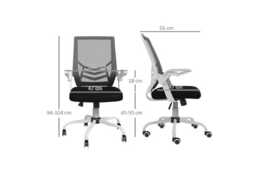 Ergonomic Mesh Office Chair - Adjustable Height, Flip-Up Arms, Lumbar Support, Black, 120kg Capacity - thumbnail 3
