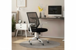 Ergonomic Mesh Office Chair - Adjustable Height, Flip-Up Arms, Lumbar Support, Black, 120kg Capacity - thumbnail 2