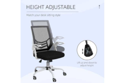 Ergonomic Mesh Office Chair - Adjustable Height, Flip-Up Arms, Lumbar Support, Black, 120kg Capacity - thumbnail 8