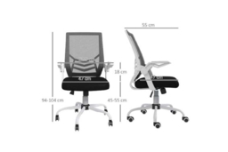 Ergonomic Mesh Office Chair - Adjustable Height, Flip-Up Arms, Lumbar Support, Black, 120kg Capacity - thumbnail 7