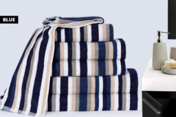 PRICE DROP! 6-Piece Royal Victorian Striped Towel Bale - 6 Colours! - thumbnail 4