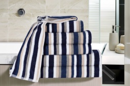 PRICE DROP! 6-Piece Royal Victorian Striped Towel Bale - 6 Colours! - thumbnail 2