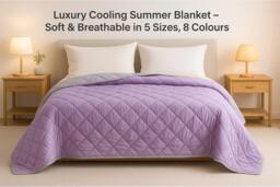 Luxury Cooling Fibre Summer Blanket - Soft, Breathable & Machine Washable in 5 Sizes, 8 Colours - thumbnail 2