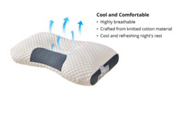 Orthopaedic Memory Foam Cervical Pillow - Ergonomic, Breathable Knitted Cotton, 74x48cm - thumbnail 8
