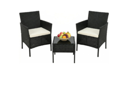 PRICE DROP! 2-Seater Rattan Garden Bistro Set with Chairs & Table - thumbnail 3