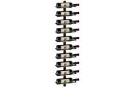10-Tier Modular Steel Wall Wine Rack - Space-Saving Vertical Bottle Storage, Black, 10-Bottle Capacity - thumbnail 1