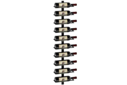 10-Tier Modular Steel Wall Wine Rack - Space-Saving Vertical Bottle Storage, Black, 10-Bottle Capacity - thumbnail 5