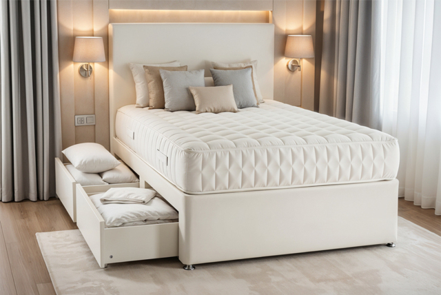 Taylor Divan Bed Set with Headboard and Optional Storage - 6 Sizes - image 1