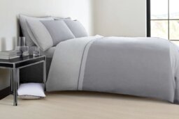 Luxury Cotton Rich Grey Double Duvet Set - Soft, Breathable & Machine Washable Modern Bedding - thumbnail 4