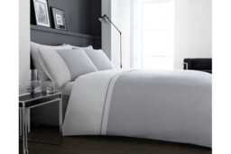 Luxury Cotton Rich Grey Double Duvet Set - Soft, Breathable & Machine Washable Modern Bedding - thumbnail 3