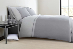 Luxury Cotton Rich Grey Double Duvet Set - Soft, Breathable & Machine Washable Modern Bedding - thumbnail 8