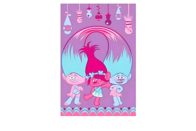 Trolls- Fleece Glow Blanket for Kids - Purple - image 1