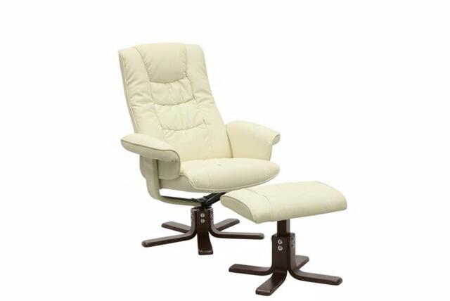 PRICE DROP! Upholstered Swivel Recliner Chair with Ottoman for Relaxed Comfort - image 1