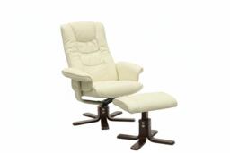 PRICE DROP! Upholstered Swivel Recliner Chair with Ottoman for Relaxed Comfort - thumbnail 1