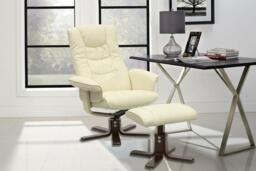 PRICE DROP! Upholstered Swivel Recliner Chair with Ottoman for Relaxed Comfort - thumbnail 2
