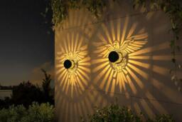 Solar-Powered Waterproof Outdoor Wall Lamp - 2-Piece Set - Owl, Eagle, or Buddha Design - thumbnail 4