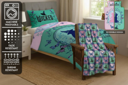 Wicked Glinda & Elphaba Reversible Duvet Cover with Cozy Throw Blanket - thumbnail 6