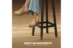 Industrial Bar Stools Set of 2 - Rustic Brown, Steel Frame, Space-Saving, Water-Resistant, 120kg Capacity - thumbnail 4