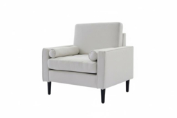 Beige Linen-Upholstered Mid-Century Single Armchair Sofa - thumbnail 5