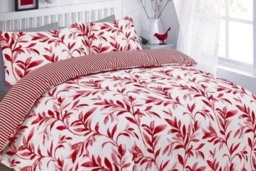 Ellie Leaf Polycotton Duvet Cover Set - Reversible, Machine Washable, 4 Sizes, Modern Leaf Print - thumbnail 1