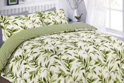 Ellie Leaf Polycotton Duvet Cover Set - Reversible, Machine Washable, 4 Sizes, Modern Leaf Print - thumbnail 3