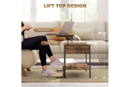 Rustic Brown Lift-Top Coffee Table with Storage - Industrial Metal Frame, Space-Saving Living Room Table - thumbnail 8
