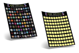 100 Dates Scratch Off Wall Art Poster for Couples - Interactive Home Decor, 58.7cm x 41.9cm