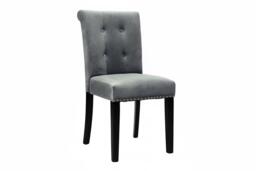 PRICE DROP! Tufted Velvet Upholstered Studded Knocker Dining Chair - Light Grey