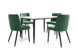 Misa Velvet Dining Chairs and Dining Table Set - thumbnail 3