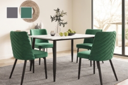 Misa Velvet Dining Chairs and Dining Table Set - thumbnail 2