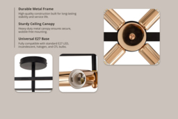 3 or 4-Light Industrial Semi-Flush Mount Ceiling Light - thumbnail 4