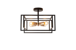 3 or 4-Light Industrial Semi-Flush Mount Ceiling Light